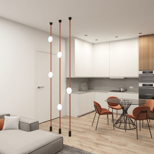 DK5567-WH+BK Cветильник для трека-ремня Belty, серия Flow, со светодиодом, D168*H29.5мм, 48V DC, 10W, RA90, 120°, 3000K, IP20, белый с черным, алюминий фото 2