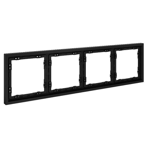 Рамка пластиковая Voltum S70 на 4 поста, (черный матовый) VLS100408 Рамка пластиковая Voltum S70 на 4 поста, (черный матовый) VLS100408