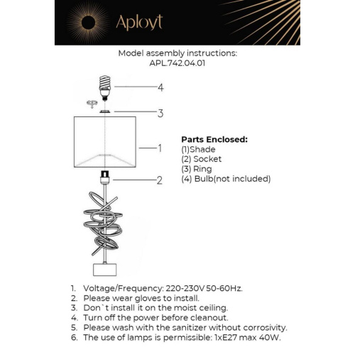 Настольная лампа APL.742.04.01 фото 6