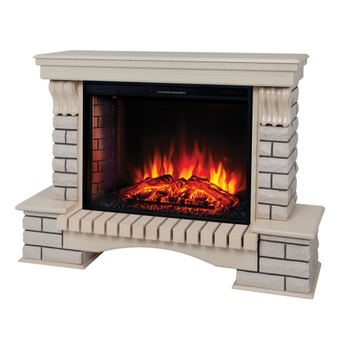 Каминокомплект COUNTRY/БРУКЛИН Бежевый дуб с очагом Электроочаг EPSILON/ЭПСИЛОН 33 фото 2