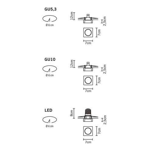 Встраиваемый светильник D55F2011 фото 2
