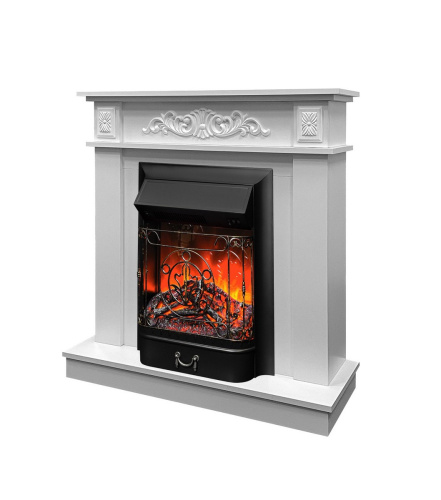 Каминокомплект АФРОДИТА Белый с очагом Электроочаг MAJESTIC LUX/МАДЖЕСТИК фото 2