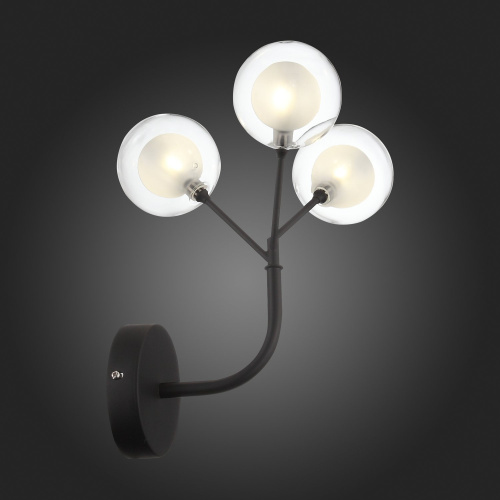 SL376.401.03 Бра ST-Luce Черный/Прозрачный, Белый G4 LED 3*2W - DEMELE фото 3