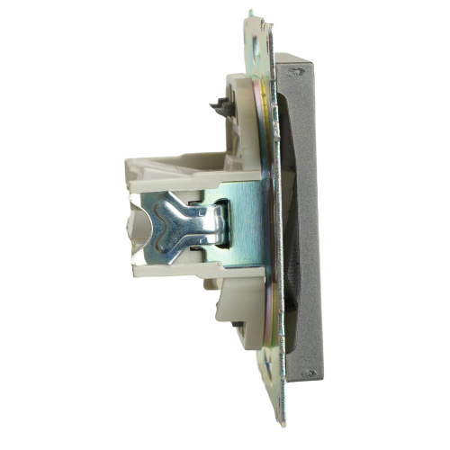 Розетка компьютерная 1-местная RJ-45 (механизм), серия Катрин, графит, GLS00-7107-06 фото 6