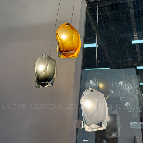 Подвесной светильник Cloyd VARELL P1 / шир. 20 см - хром - серое стекло (арт.11660) фото 6