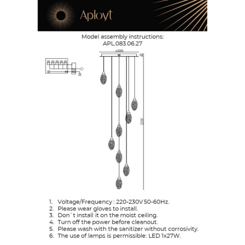 Светильник подвесной APL.083.06.27 фото 12