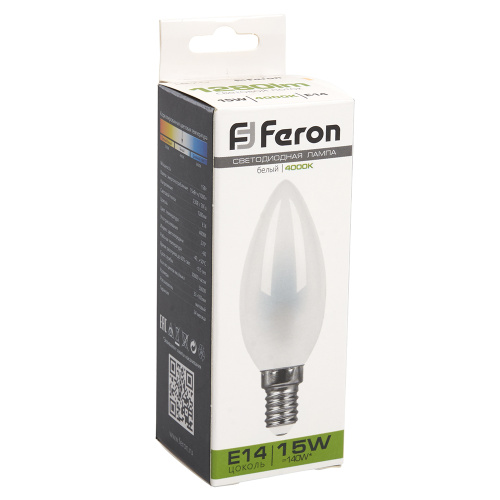 Лампа светодиодная Feron LB-717 Свеча E14 15W 230V 4000K фото 3