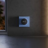 Терморегулятор электронный S70 с индикацией и датчиком, для теплого пола, (деним) Voltum VLS070115