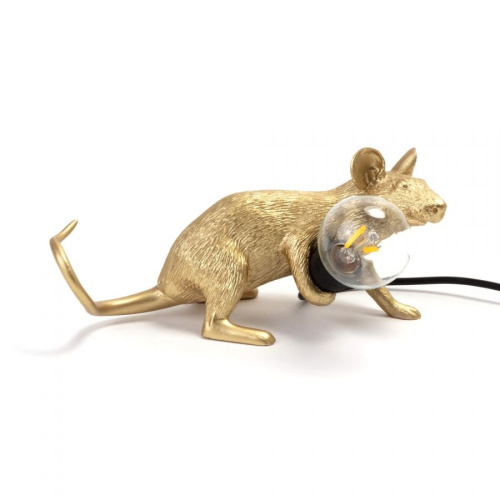 Настольная лампа Mouse Lamp Lyie Down Gold USB фото 2