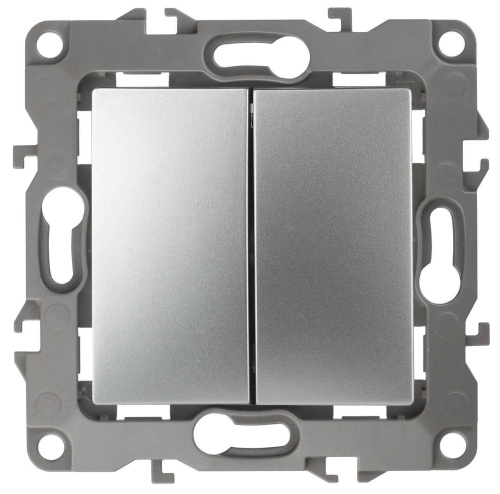 Выключатель двухклавишный ЭРА 12 10AX 250V 12-1004-03 Б0014653 Выключатель двухклавишный ЭРА 12 10AX 250V 12-1004-03 Б0014653