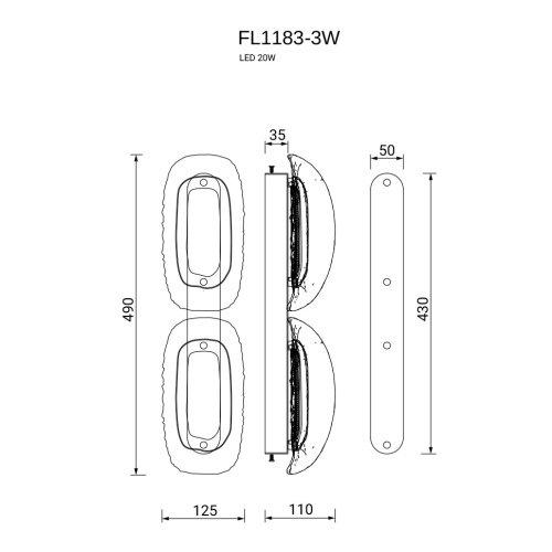 Бра Nobilta FL1183-3W фото 3