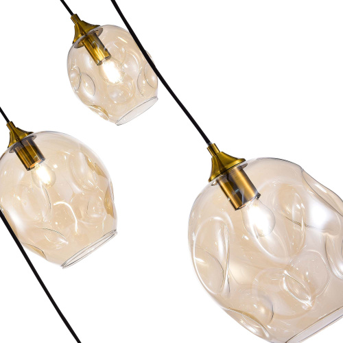 SL1188.303.09 Люстра подвесная ST-Luce Латунь/Коньячный E14/E27 5+4*40W IDESIA фото 3