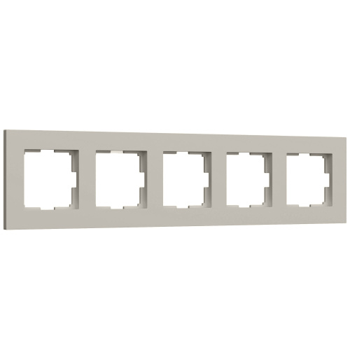 W0052917/ Рамка на 5 постов Slab (дымчатый софт) W0052917