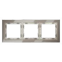 Рамка стеклянная Voltum S70 на 3 поста, (шелк, стекло) VLS110304