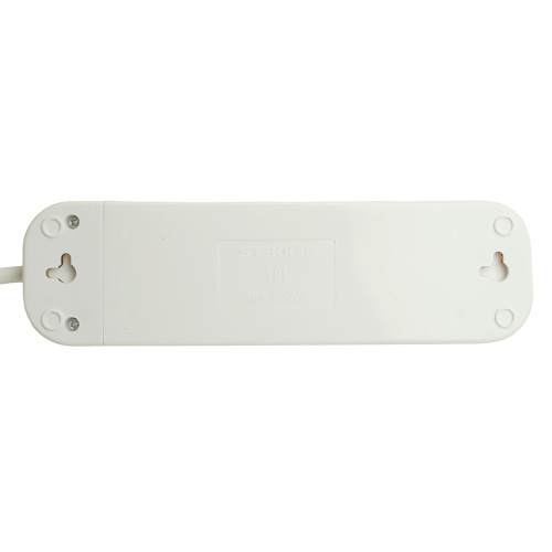 Удлинитель  четырехместный c/з STEKKER HM06-40-05 3x1мм2, 5м, серия Home (У10-429), белый фото 6