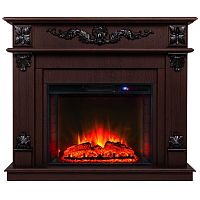 Каминокомплект PHILADELPHIA/ВЕРОНА Орех с очагом Электроочаг SPARTA 25.5