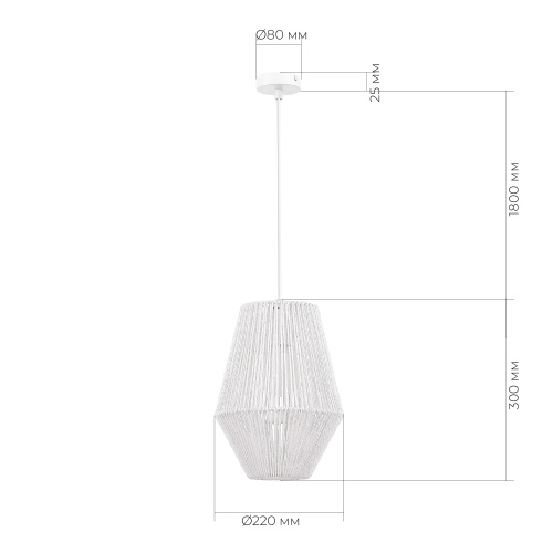 SLE6025-513-01 Светильник подвесной белый/белый E27 1*40W ETTAN фото 2