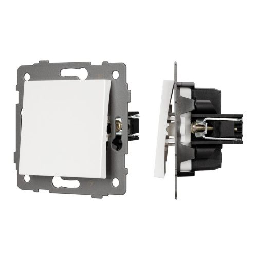 Механизм выключателя одноклавишный непроходной SWT-MK01-PL-WH-V (250V, 10A) Arlight 049867