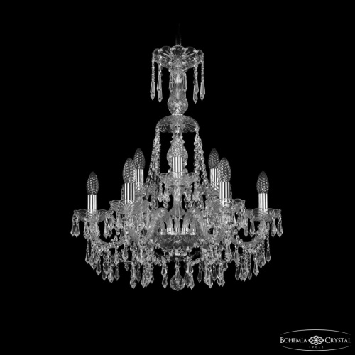 Люстра хрустальная 1403/6+3/195/XL-65 Ni Bohemia Ivele Crystal (Богемия Ивеле Кристалл)