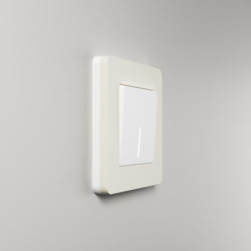 Рамка из поликарбоната на 1 пост Split айвори/белый, soft-touch W0013066 фото 7