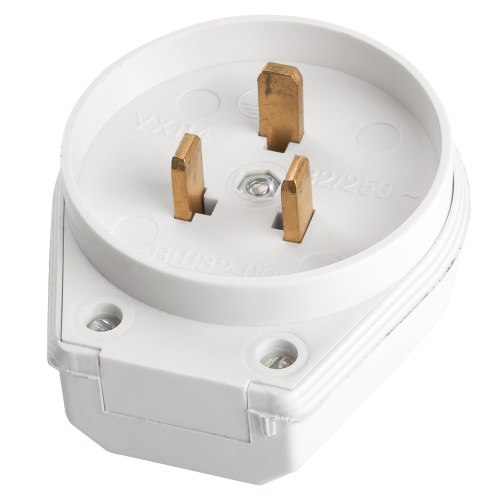 Вилка для плит STEKKER, PPG32-52-20, с/з, 250В, 32А, белый фото 2