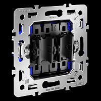 Механизм проходного переключателя двухклавишного 10А S70 Voltum VLS0203M