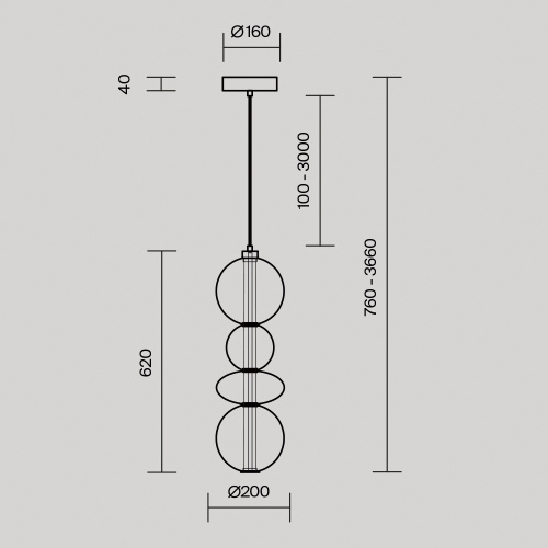 Подвесной светильник Maytoni MOD307PL-L36BS3K фото 5