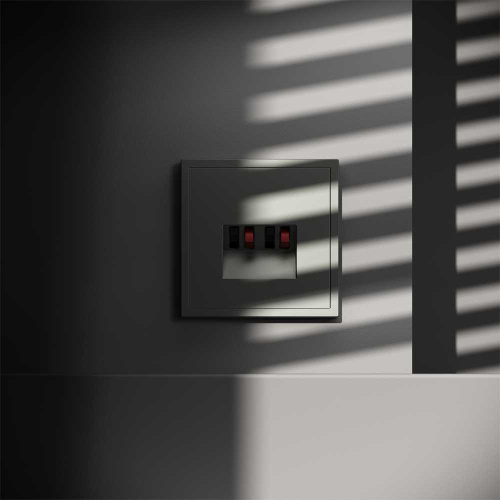 Розетка акустическая встраиваемая Voltum S70 4-местная, (титан) VLS060306 фото 5