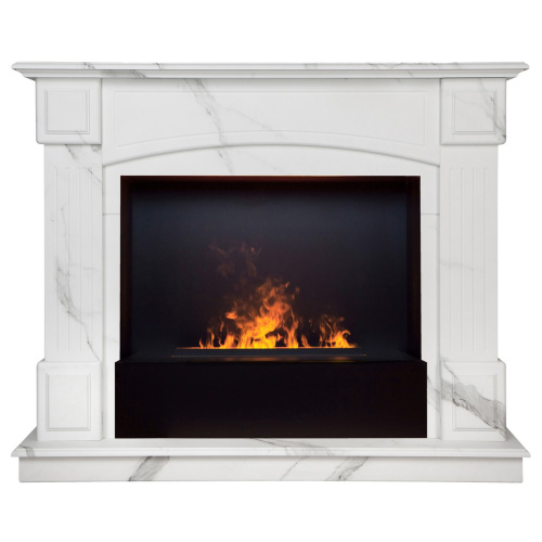 Каминокомплект CAROLINA/БОСТОН Мрамор Каррара с очагом Электроочаг CASSETTE/КАССЕТА 630