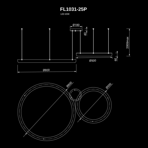 Подвесная люстра Modum FL1031-25P фото 2