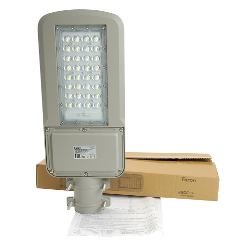 Светодиодный уличный консольный светильник Feron SP3050 80W 5000K 230V, серый фото 9