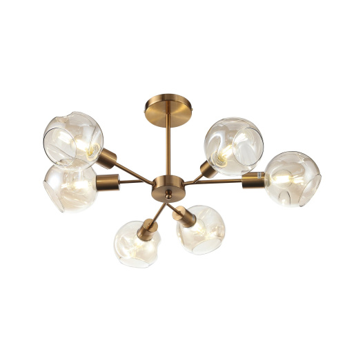 Уценка SLE155302-06 Светильник потолочный Античная медь/Янтарный E14 6*60W GENTORE фото 4