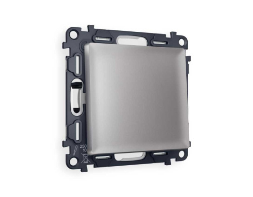 Комплект механизма 1-кл проходного выключателя AMBRELLA VOLT ALFA Сталь матовый QUANT (AP5010, VM105) MA501020