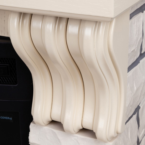 Каминокомплект COUNTRY/БРУКЛИН Белый дуб с очагом Электроочаг SPARTA 25.5 фото 4