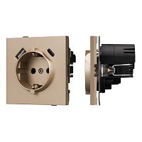 Механизм розетки с USB зарядкой SCT-TENDO-MUAC-PL-GD (230V, 16A) Arlight 054089