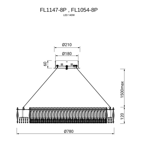 Люстра подвесная Vetto Gold FL1147-8P фото 3 Люстра подвесная Vetto Gold FL1147-8P фото 3