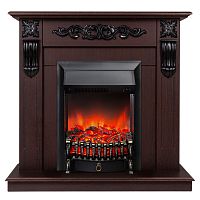 Электрокамин RealFlame Dominica DN орех с очагом Fobos Lux Black
