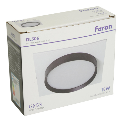Светильник встраиваемый Feron DL506 потолочный GX53 белый + черный квадрат фото 11
