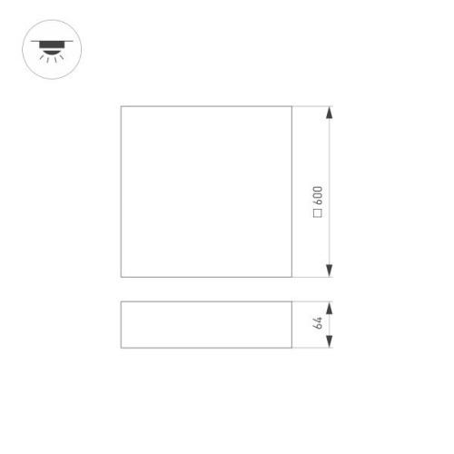 Потолочный светодиодный светильник Arlight SP-Quadro-S600x600-60W Warm3000 034804 фото 3