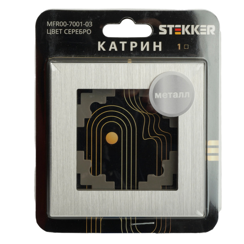Рамка 1-местная, серебро, STEKKER, MFR00-7001-03, серия Катрин, серебро фото 7