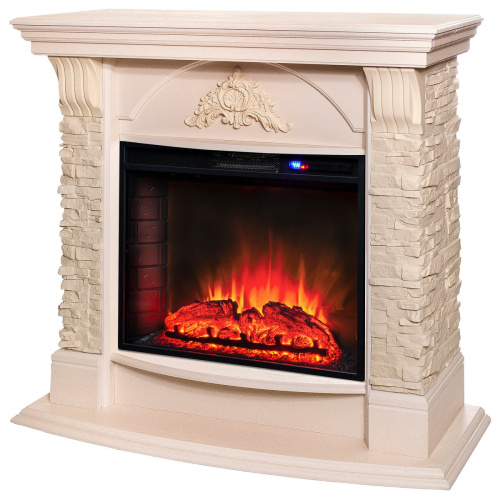 Каминокомплект ATHENA/АТЛАНТА Айвори с очагом Электроочаг SPARTA 25.5 фото 2