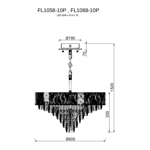 Люстра подвесная Delight Chrome FL1088-10P фото 7 Люстра подвесная Delight Chrome FL1088-10P фото 7