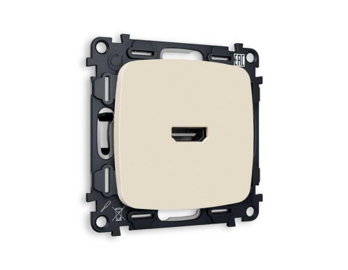 Комплект механизма розетки HDMI 2.0 AMBRELLA VOLT OMEGA Бежевый матовый 40V/500MO 2.0GHz 5-18Gbit/s QUANT (OP3340, VM222) MO334010