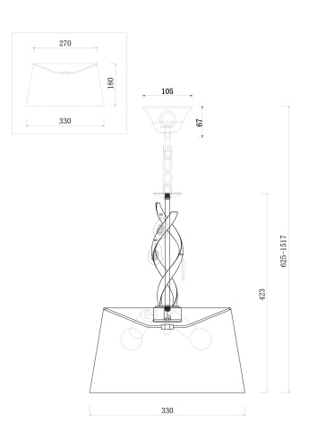 Подвесной светильник Freya FR2001PL-03G фото 2