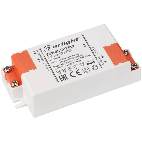 Драйвер Arlight ARJ-KE26700 17-26V 18W IP20 0,7A 023450 Драйвер Arlight ARJ-KE26700 17-26V 18W IP20 0,7A 023450