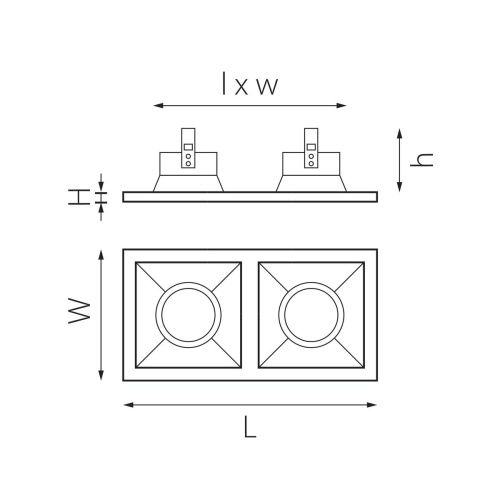 Комплект из светильников и рамки Lightstar Domino Quadro (214526+214507+214507) D5260707 фото 2