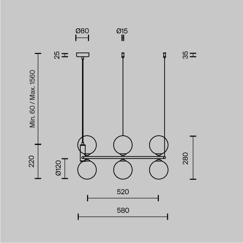 Подвесной светильник Maytoni MOD013PL-06B фото 5