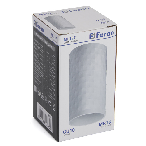 Светильник потолочный Feron ML187 Barrel PIXEL MR16 GU10 35W 230V, белый фото 12