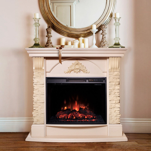 Каминокомплект ATHENA/АТЛАНТА Айвори с очагом Электроочаг SPARTA 25.5 фото 8