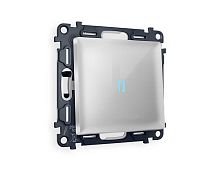 Комплект механизма 1-кл проходного выключателя AMBRELLA VOLT с подсветкой 10000K ALFA Серебро глянец QUANT (AP4020, VM105, G29B) MA402040